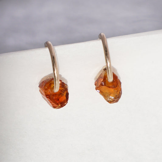 Citrine Hoops - 9ct Gold