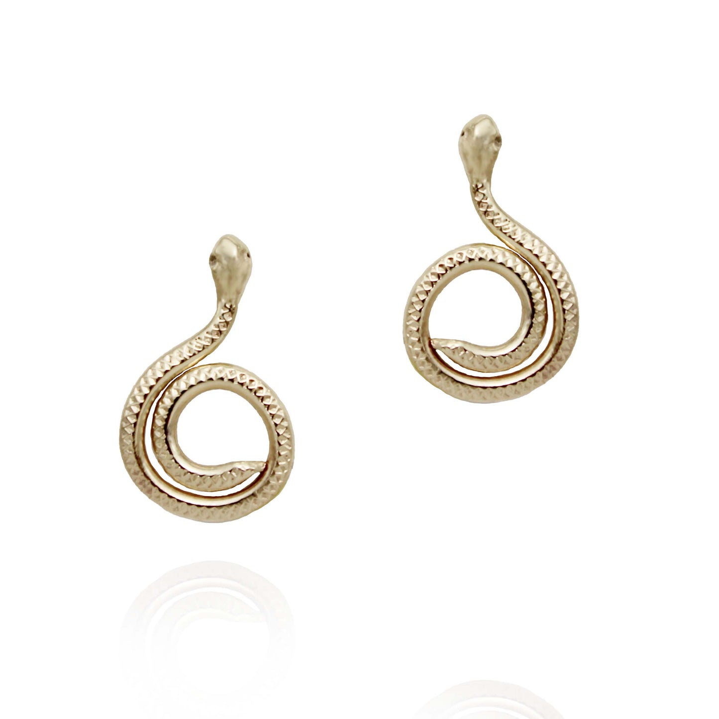 Hild Spiral Snake Earrings - Gold