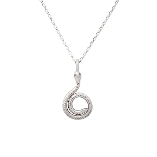 Hild Spiral Snake Necklace - Silver