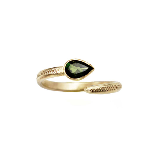 Victoria Snake Ring - Gold & Tourmaline