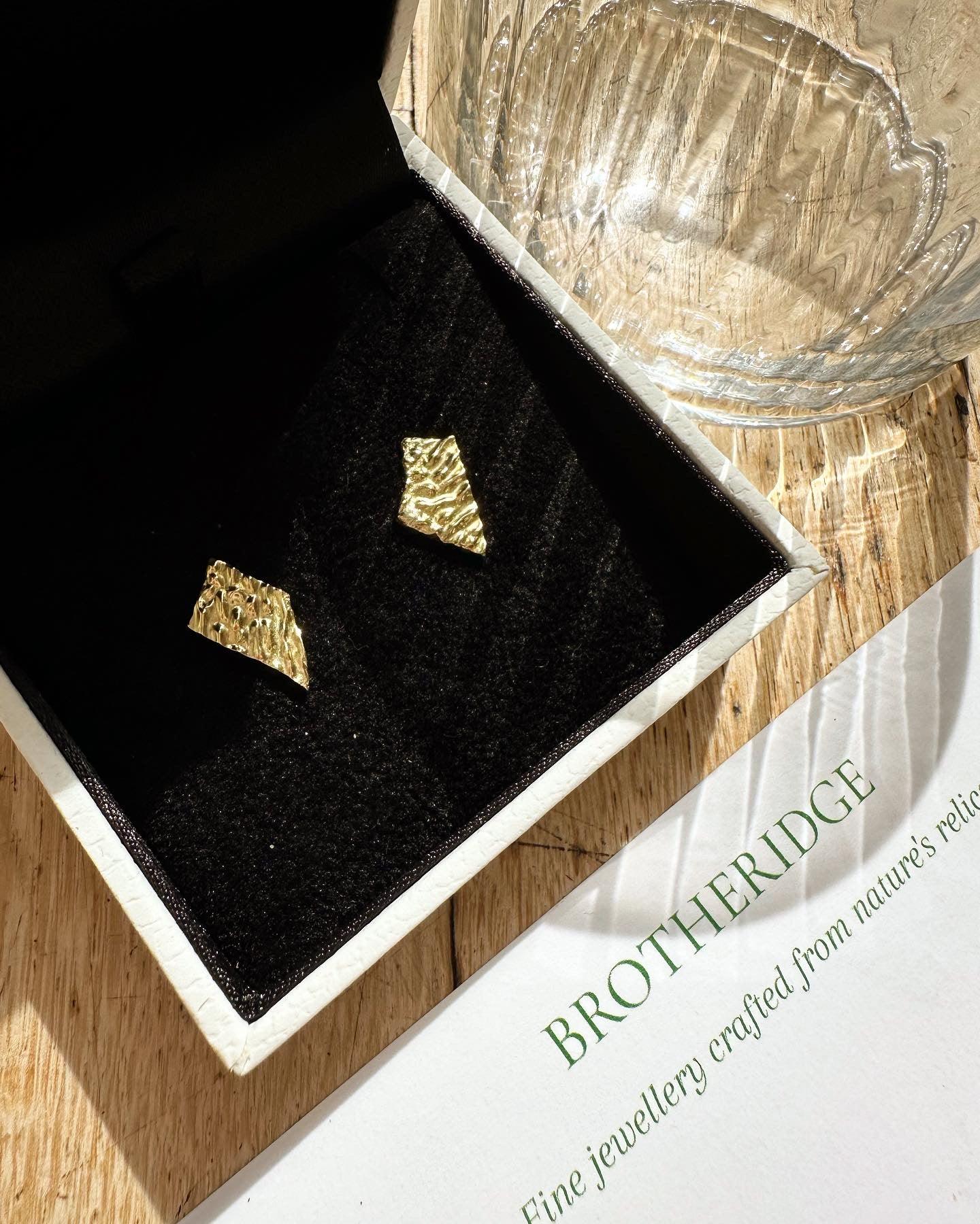 Dinosaur Eggshell Earrings - 9ct Gold - Brotheridge